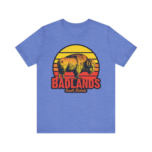 Badlands Retro Bison Sunset