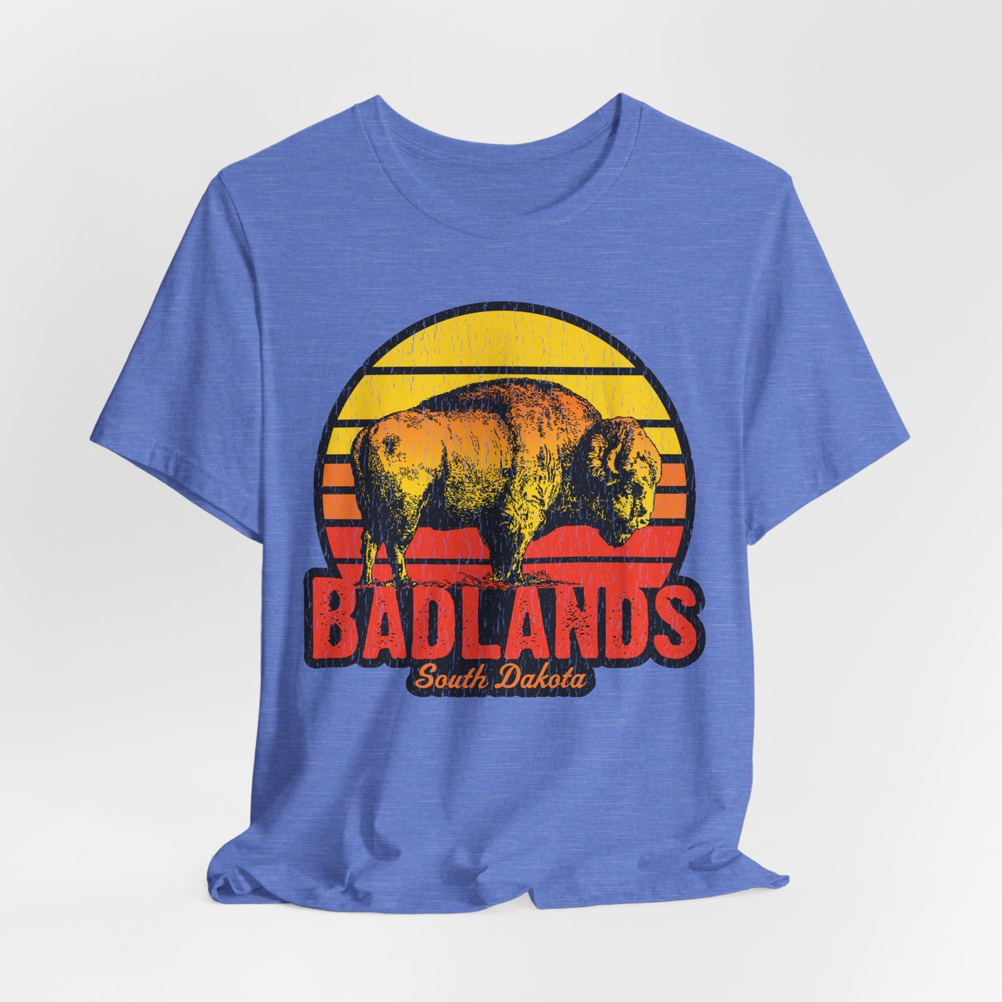 Badlands Retro Bison Sunset