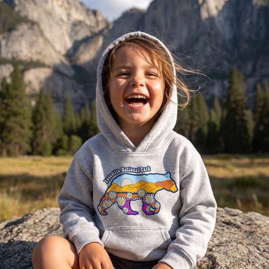 Yosemite Bear Necessities Hoodie - lifestyle photo, kids
