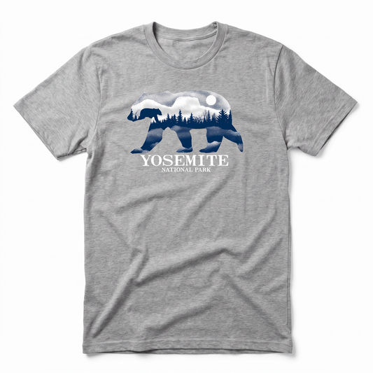 Yosemite Stipple Sky Black Bear - Athletic Heather flat lay