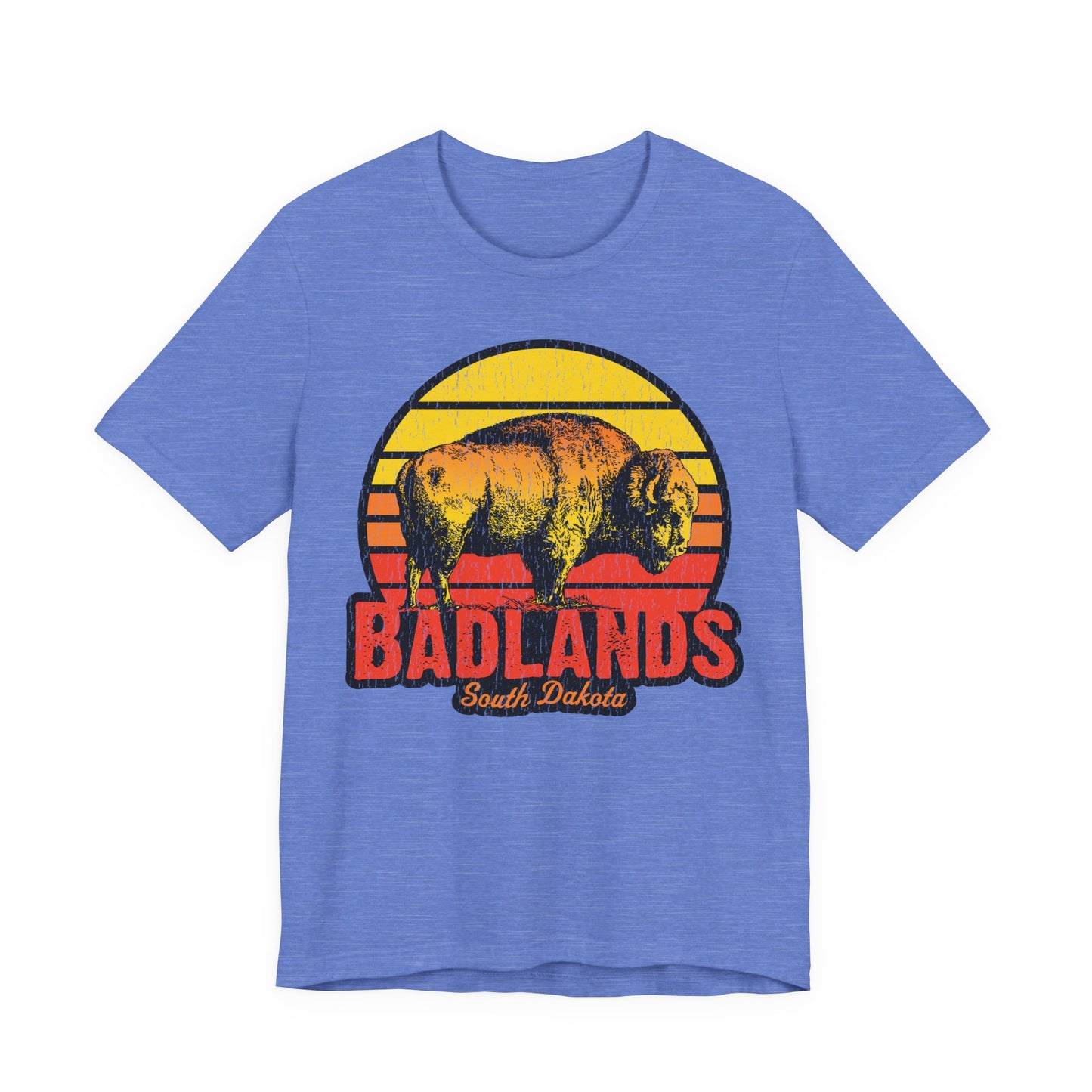 Badlands Retro Bison Sunset
