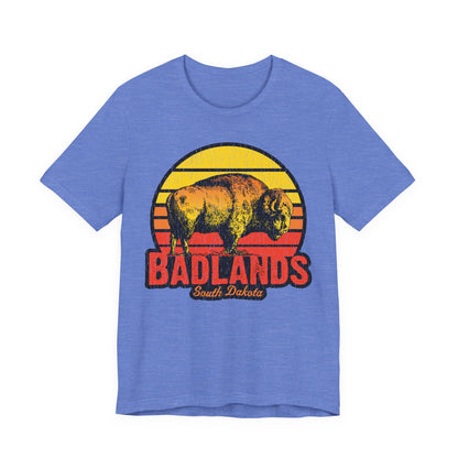 Badlands Retro Bison Sunset