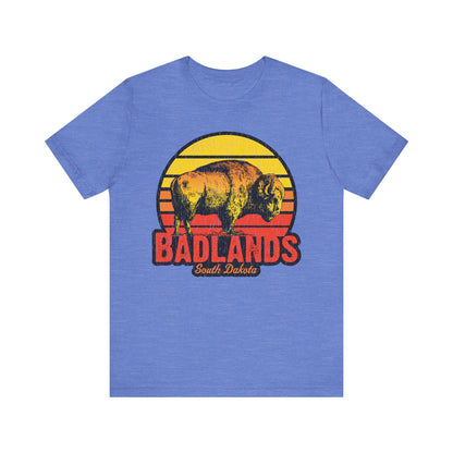 Badlands Retro Bison Sunset