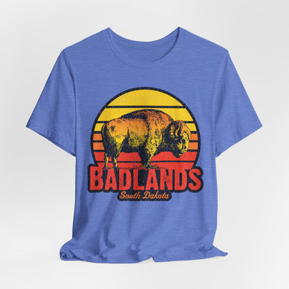 Badlands Retro Bison Sunset