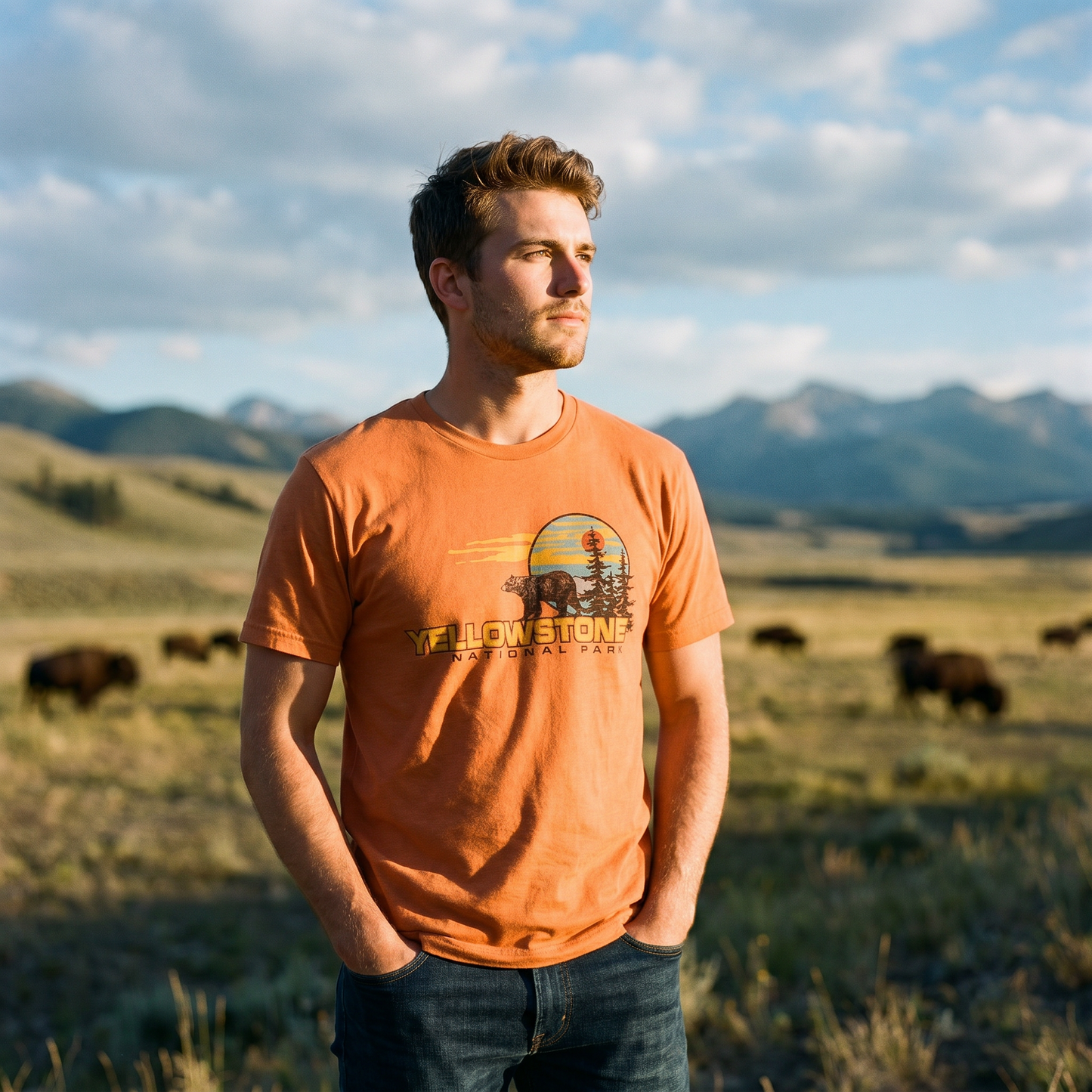 Yellowstone Grizzly Sunset