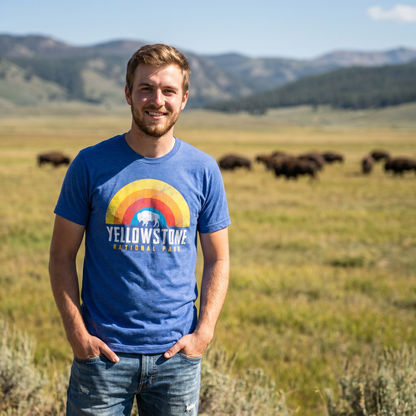 Yellowstone Retro Rainbow Bison